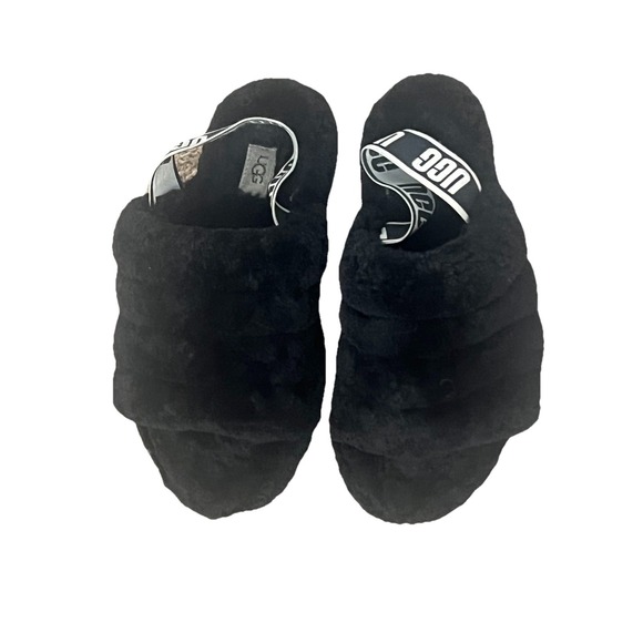 UGG Australia Fluff Yeah Slide Sandals for Women, Size US 8 - Black - Picture 1 of 9